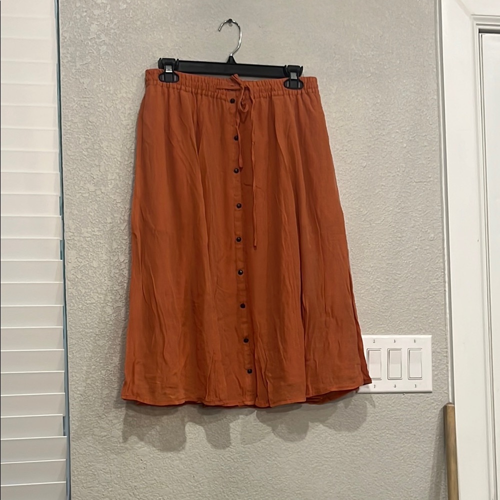 Nurture Women's Orange Button-Down Skirt